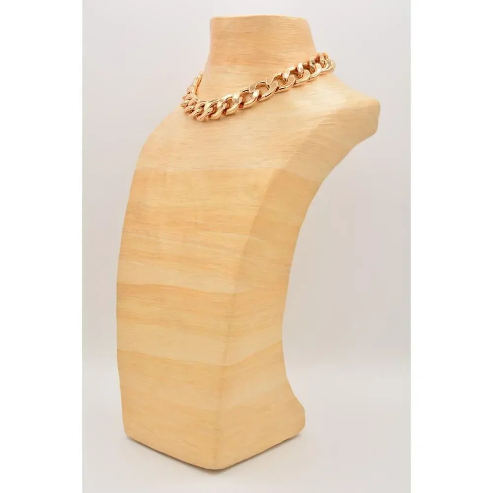 AQUA Chain Necklace Collar Thick Gold Chunky Linked Heavy Weighted NWT $58 BinBL